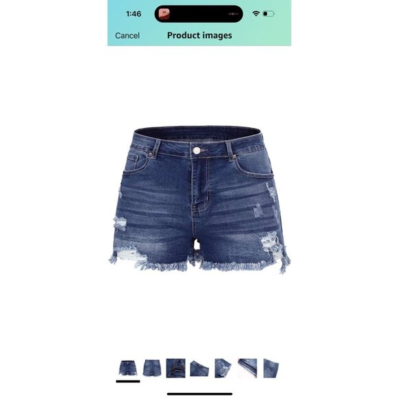 Denim distressed shorts - Picture 1 of 4